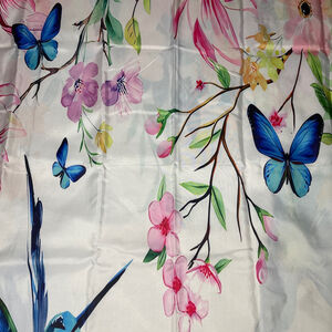 Gibelle Small Stall Shower Curtain 36 x 72 Hummingbird Floral Fabric W/Rings